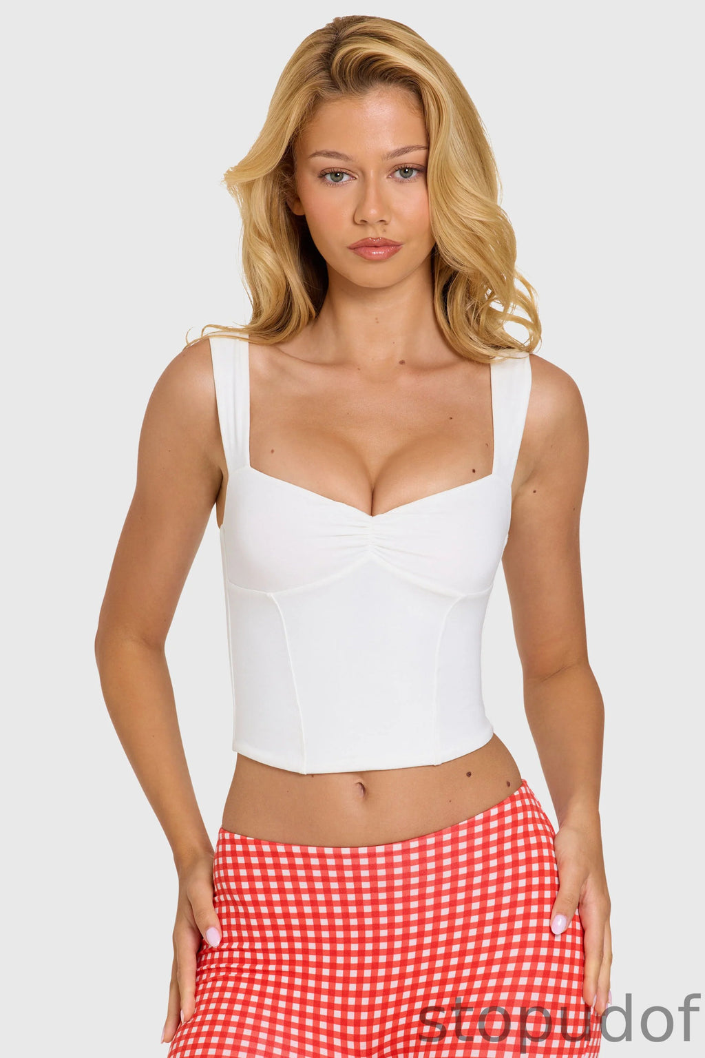 Modal Ruched Bust Top in Coconut