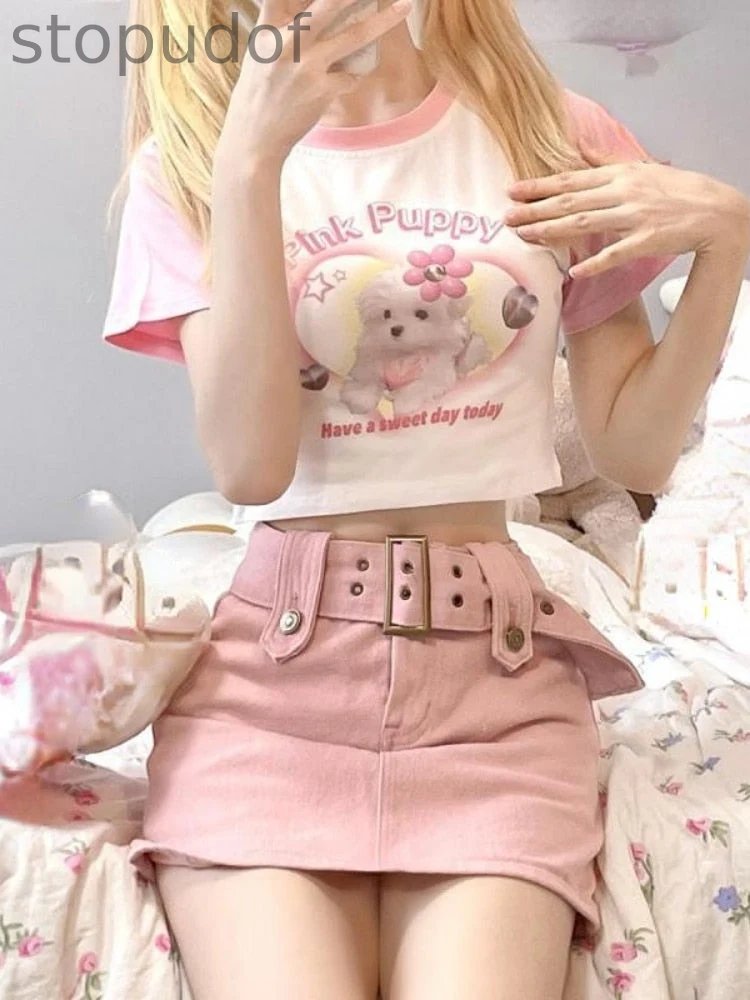 Pink Puppy Crop Top