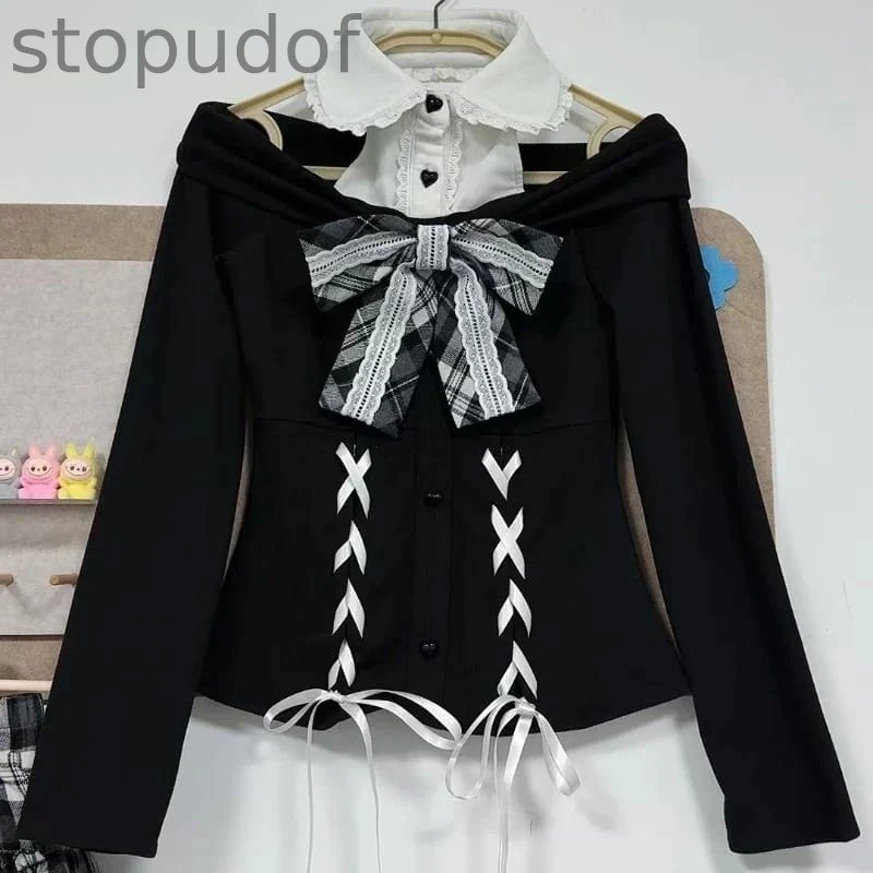 Gothic Plaid Top & Skirt Outfit Set