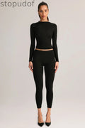 Modal Mid-Rise Cropped Leggings in Black