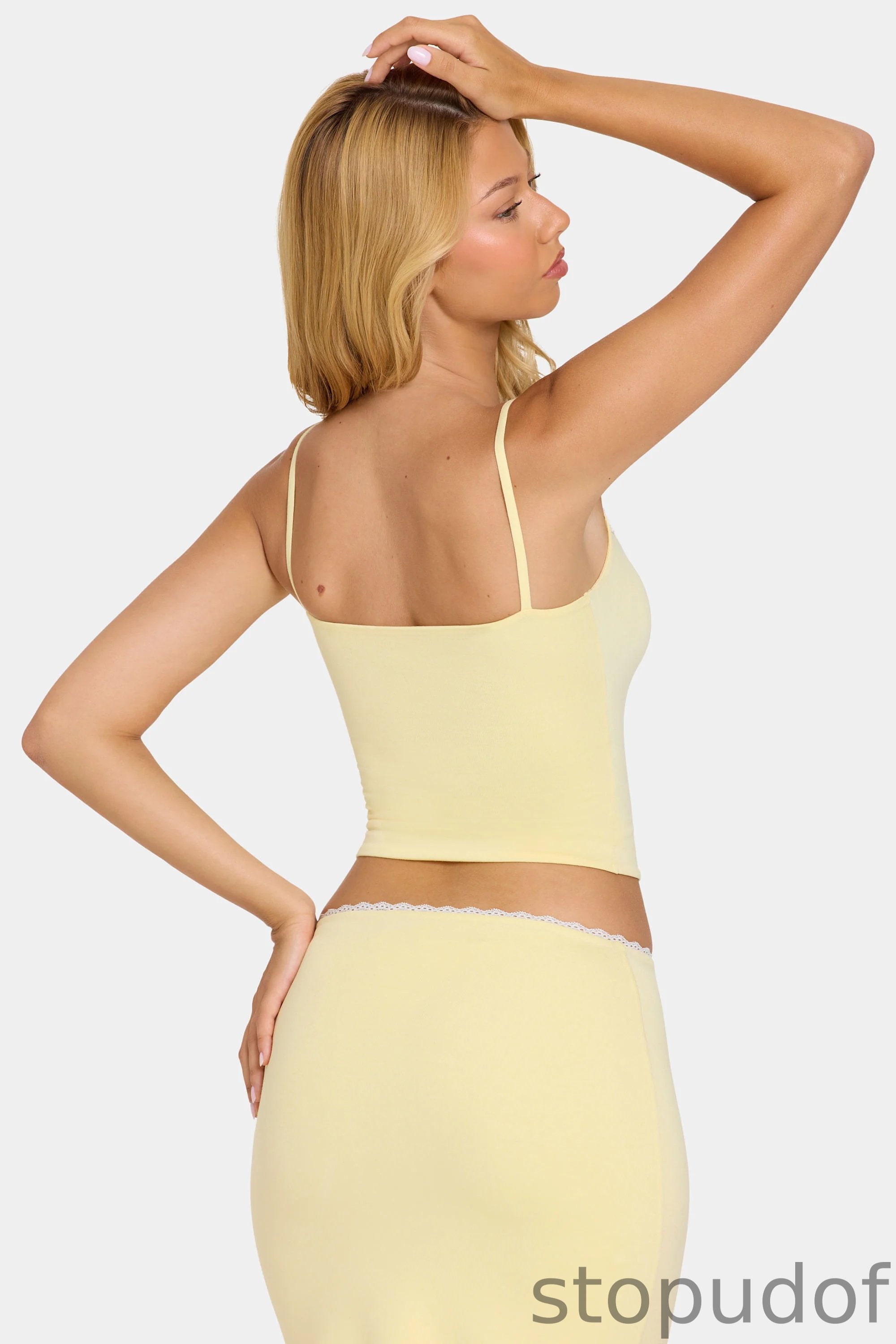Modal Lace-Trim Top in Butter