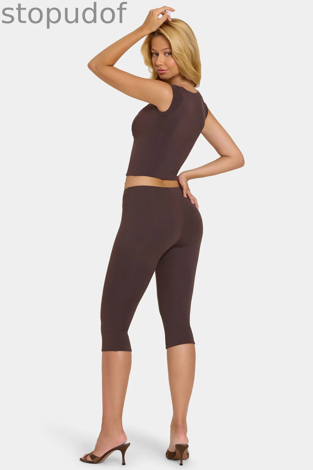 Modal Capri Leggings in Chocolate