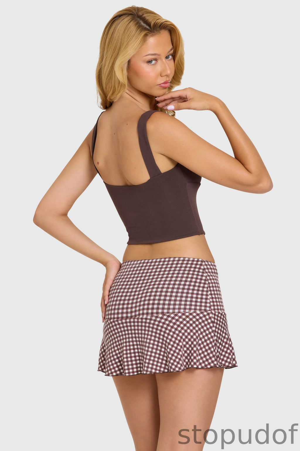 Modal Ruched Bust Top in Chocolate