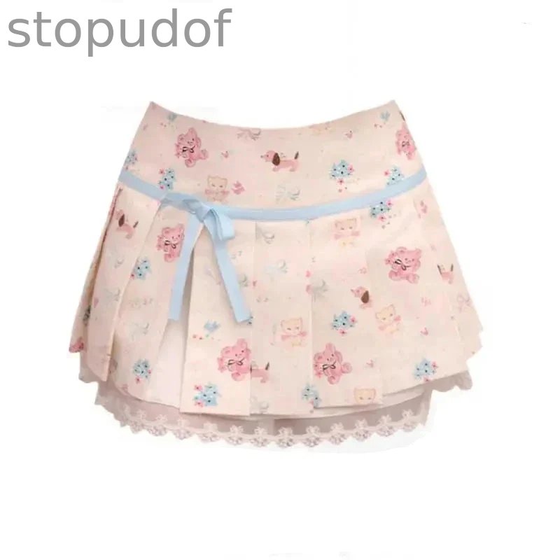 Kawaii Nursery Friends Pleated Skirt