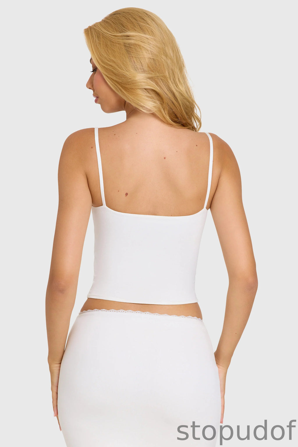 Modal Lace-Trim Top in Coconut