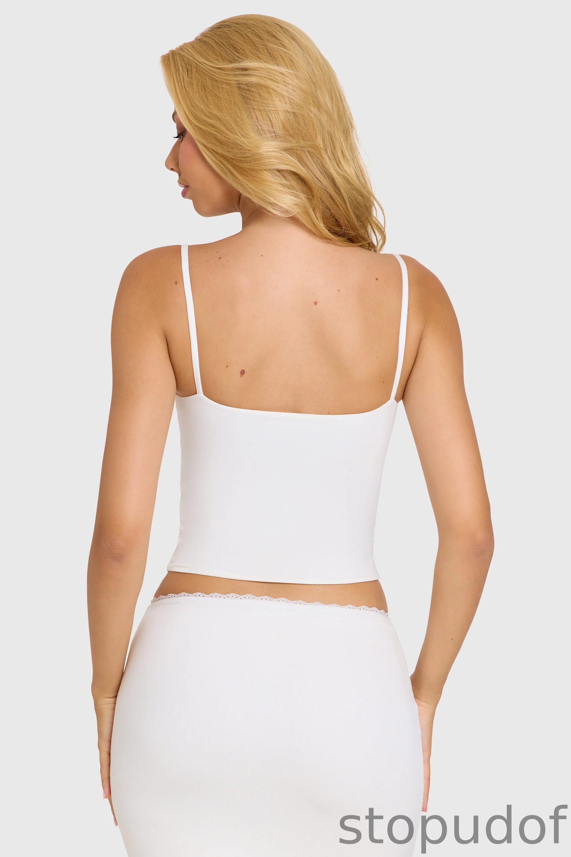 Modal Lace-Trim Top in Coconut