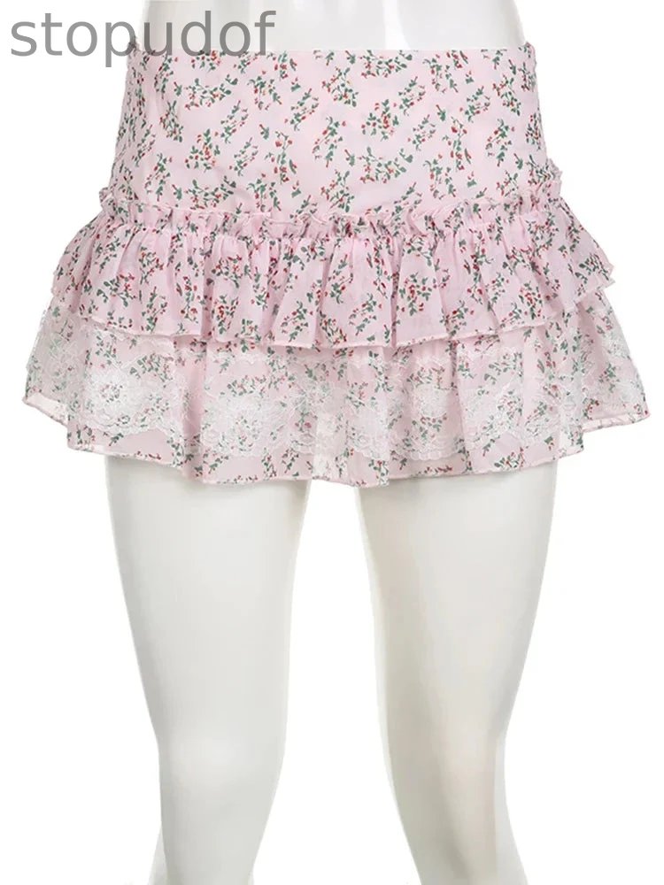 Floral Print Babydoll Skirt