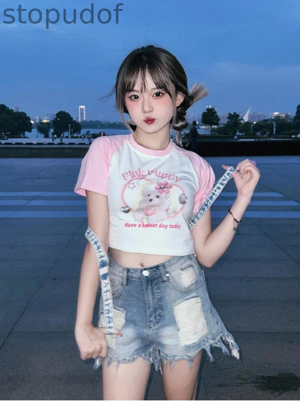 Pink Puppy Crop Top