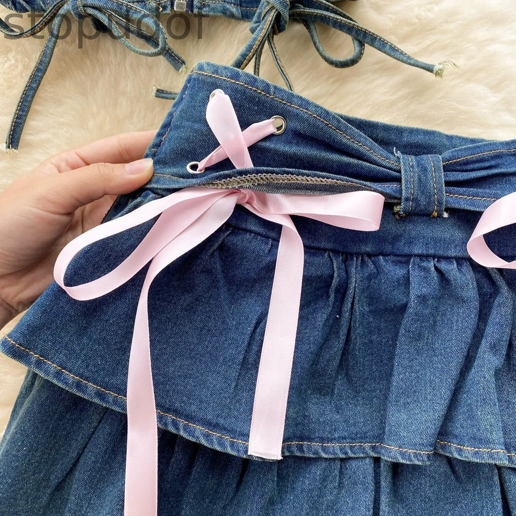 Tiny Denim Dancer Outfit Set