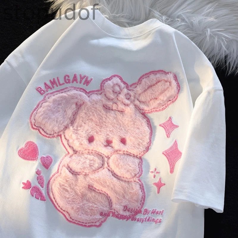 Pink Bunny Fluffy Tee