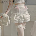 White Lace Ruffled Skirt