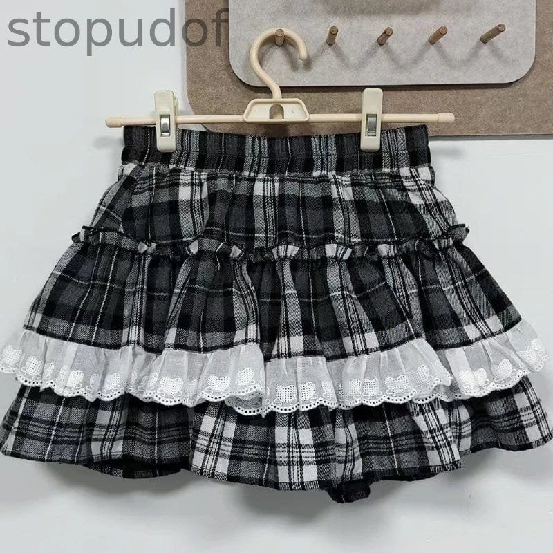 Gothic Plaid Top & Skirt Outfit Set