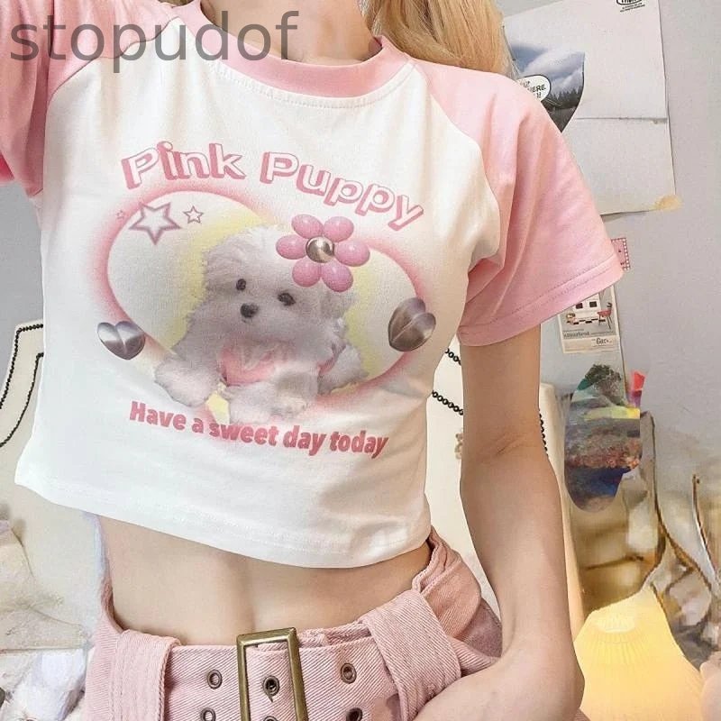 Pink Puppy Crop Top