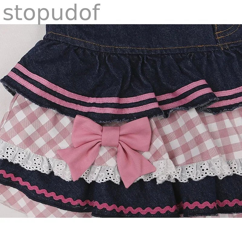 Denim Sweetheart Plaid Miniskirt