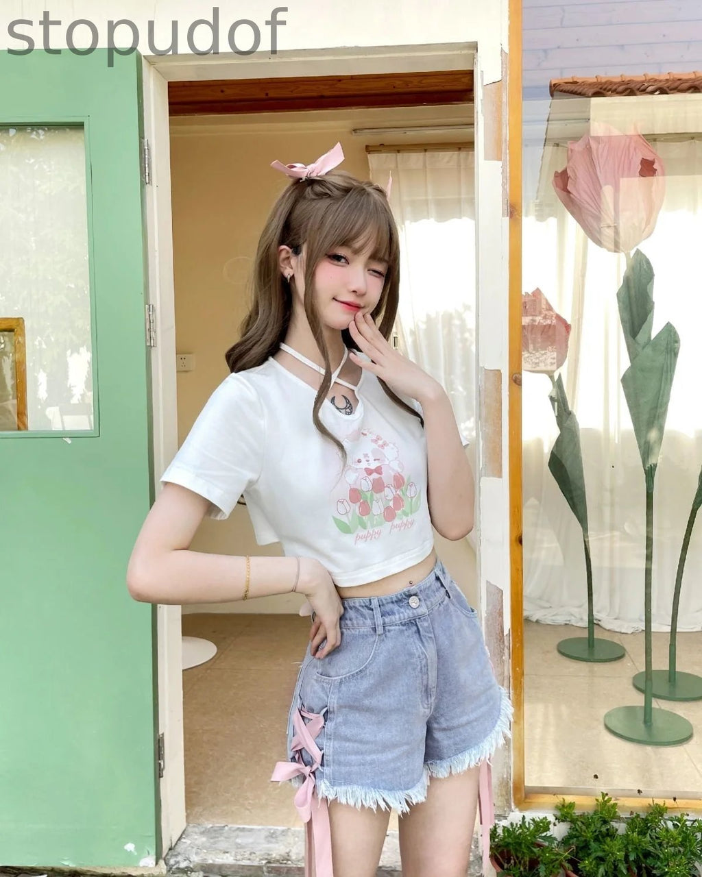 Spring Bunny Crop Top