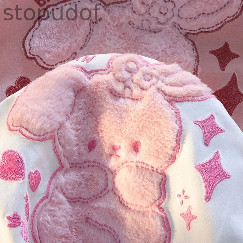 Pink Bunny Fluffy Tee