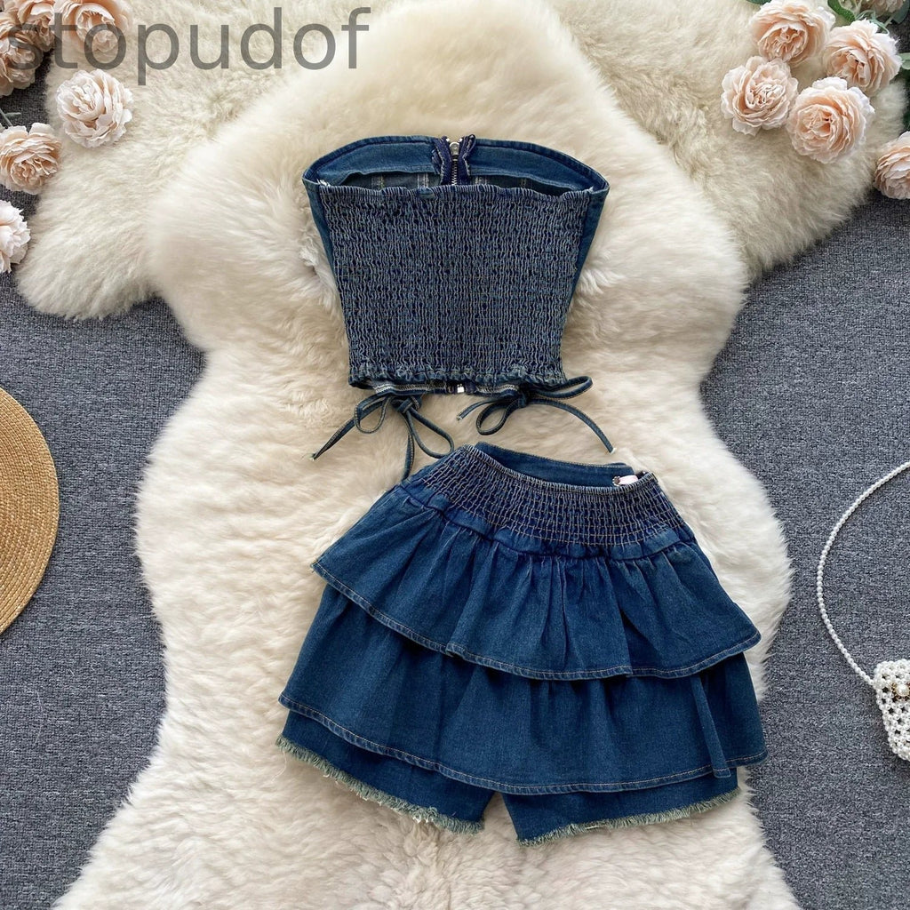 Tiny Denim Dancer Outfit Set